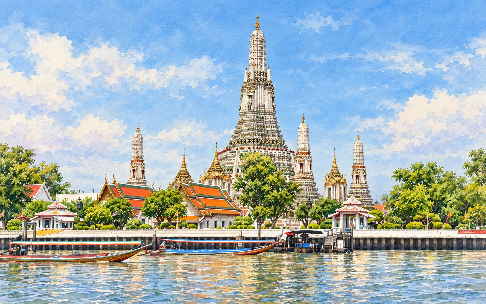 泰国地标艺术插图