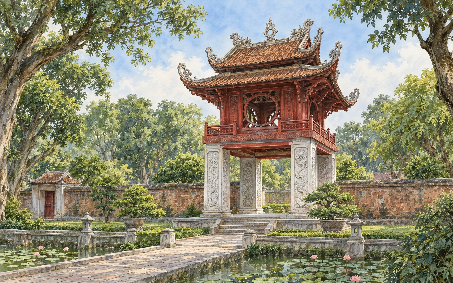 越南地标艺术插图